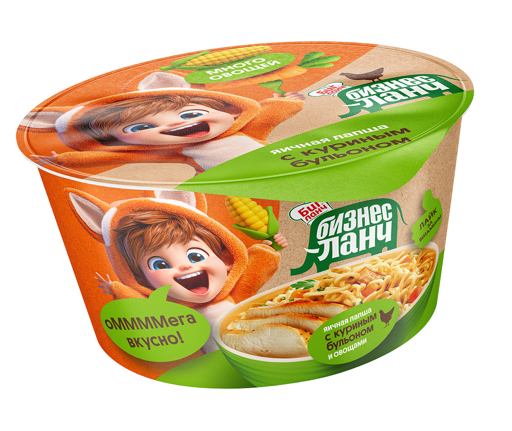 Бизнес Ланч Junior, яичная лапша с куриным бульоном и овощами