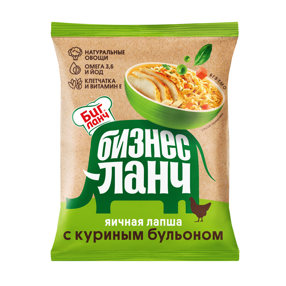 Лапша с куриным бульоном Бизнес-Ланч в стандартной упаковке