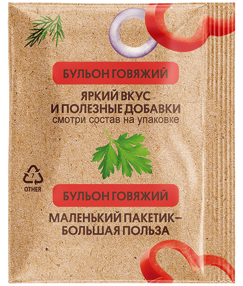 Пакетик с говяжьим бульоном для Лапши в стандартной упаковке