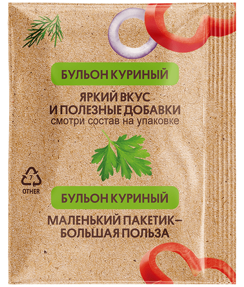 Пакетик с куриным бульоном для Лапши в стандартной упаковке